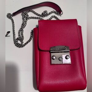 Mario Valentino Mini Red leather Bag. Measures 7 1/2” x 5”